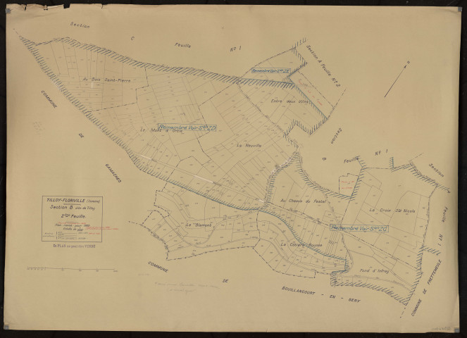 Plan du cadastre rénové - Tilloy-Floriville : section B2