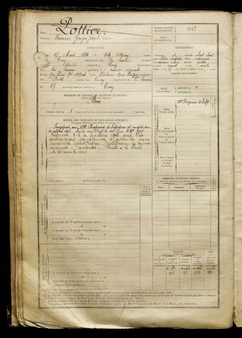 Pottier, François Georges Joseph, né le 17 août 1884 à Vitz-sur-Authie (Somme), classe 1904, matricule n° 1068, Bureau de recrutement d'Abbeville