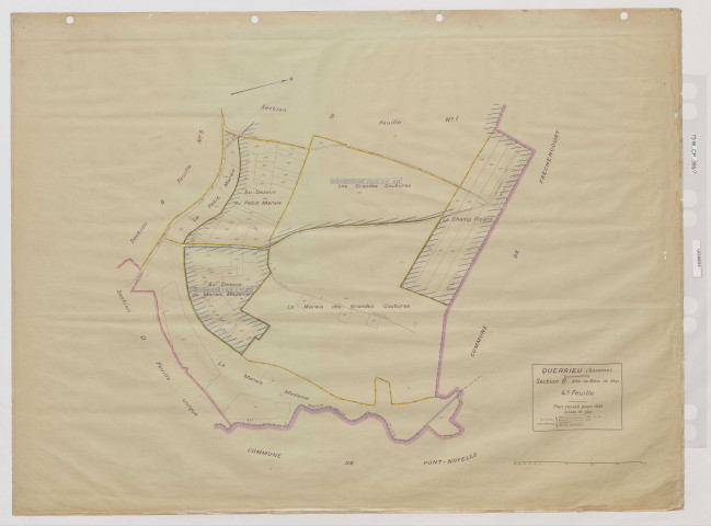 Plan du cadastre rénové - Querrieu : section B4