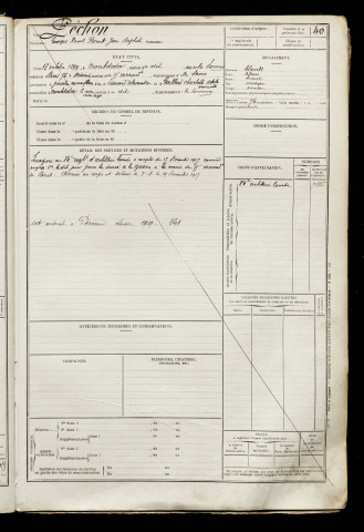 Péchon, Georges Raoul Florent Jean Baptiste, né le 13 octobre 1899 à Montdidier (Somme), classe 1917, matricule n° néant, Bureau de recrutement de Péronne