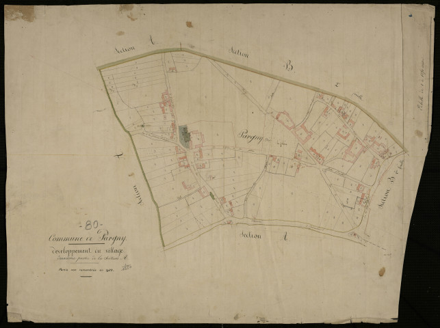 Plan du cadastre napoléonien - Pargny : Village (Le), A2 (correspond au développement d'une partie de A1)