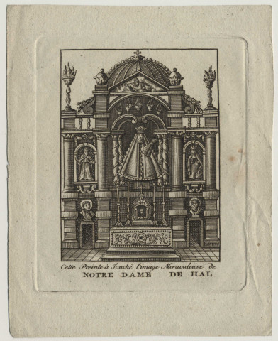 Cette Preinte a touché l'Image Miraculeuse de Notre Dame de Hal