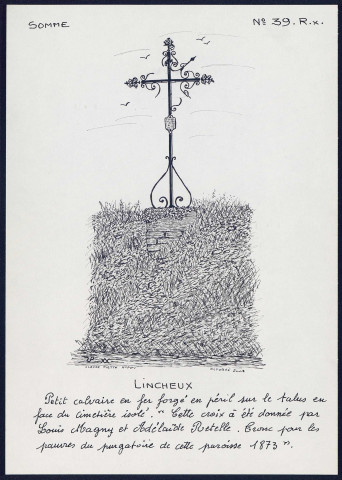 Lincheux : petit calvaire en fer forgé - (Reproduction interdite sans autorisation - © Claude Piette)