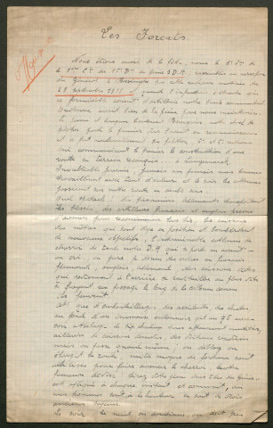 Témoignage de Brauns, Laurent (Sergent) et correspondance avec Jacques Péricard