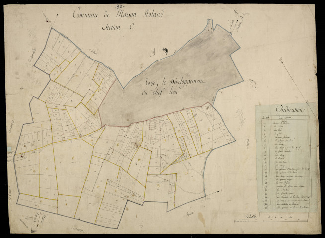 Plan du cadastre napoléonien - Maison-Roland : C