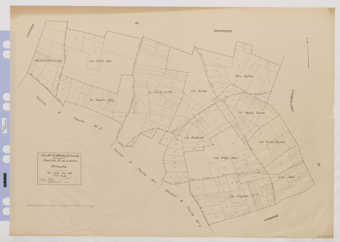 Plan du cadastre rénové - Tilloloy-Floriville : section A1