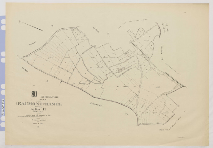 Plan du cadastre rénové - Beaumont-Hamel : section R
