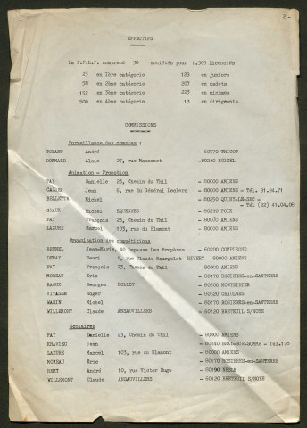 Opuscule (année 1978). Fédération française de Longue Paume : liste des sociétés, classement des joueurs et calendrier