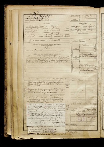 Royer, Gustave Théotime Achille, né le 21 juillet 1879 à Candas (Somme), classe 1899, matricule n° 1238, Bureau de recrutement d'Abbeville