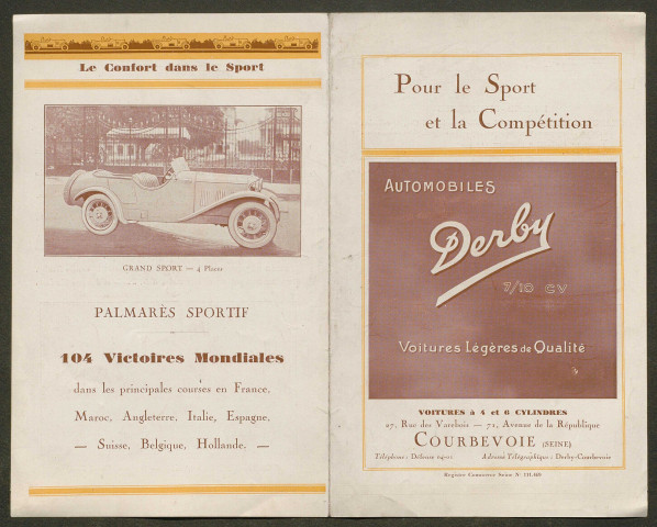 Publicités automobiles : Derby