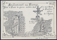 Bouillancourt-sous-Miannay : dalle et croix de la pierre scellées dans le mur ouest du cimetière autour de l'église - (Reproduction interdite sans autorisation - © Claude Piette)