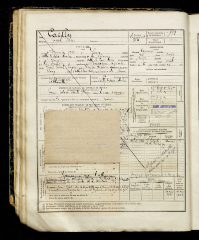 Cailly, Joseph Victor, né le 04 décembre 1896 à Long (Somme), classe 1916, matricule n° 179, Bureau de recrutement d'Amiens