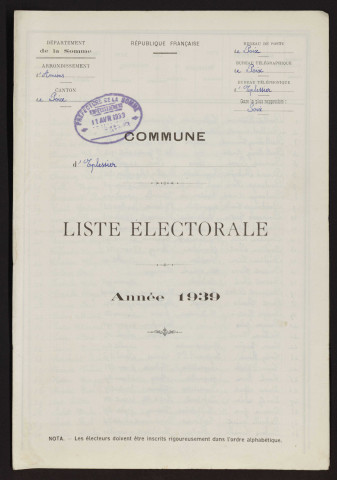 Liste électorale : Eplessier