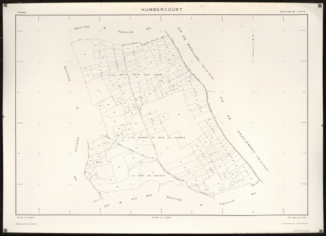 Plan du cadastre rénové - Humbercourt : section A2