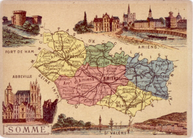 Carte illustrée du département de la Somme
