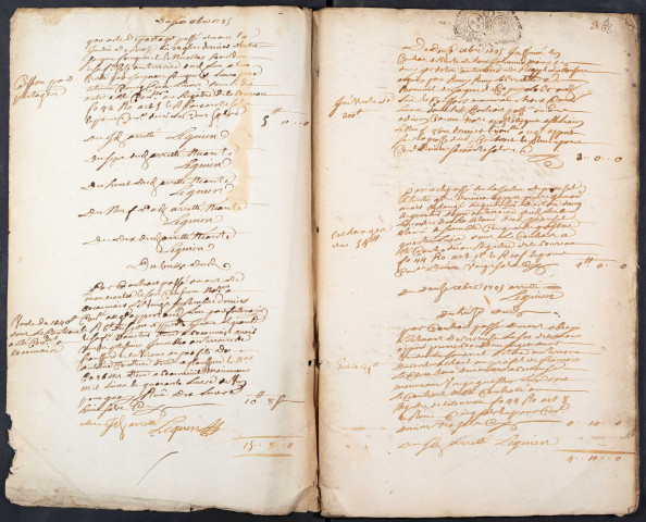 Centième denier du bureau de Conty pour la période du 5 décembre 1725 au 1er avril 1727