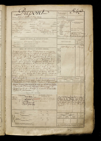 Dupont, Alfred Alphonse Jean Baptiste, né le 26 juin 1892 à Rue (Somme), classe 1912, matricule n° 549, Bureau de recrutement d'Abbeville