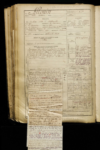 Allouin, Léon Arthur, né le 16 mai 1882 à Abbeville (Somme), classe 1902, matricule n° 670, Bureau de recrutement d'Abbeville
