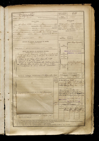 Capelle, Georges Emile, né le 25 mars 1878 à Ham (Somme), classe 1898, matricule n° 799, Bureau de recrutement de Péronne