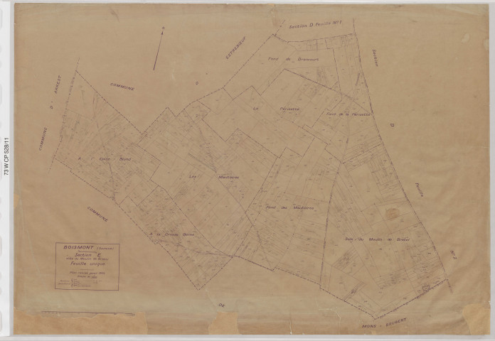 Plan du cadastre rénové - Boismont : section D3