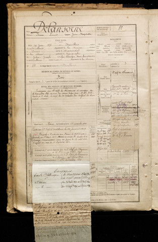 Delansorne, Isaïe Louis Jean-Baptiste, né le 19 juin 1876 à Brévillers (Somme), classe 1896, matricule n° 82, Bureau de recrutement d'Abbeville