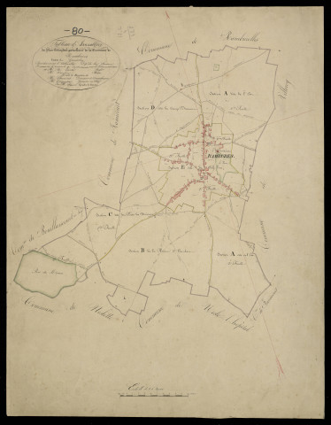 Plan du cadastre napoléonien - Rambures : tableau d'assemblage