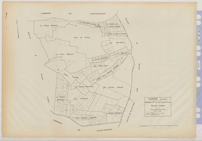 Plan du cadastre rénové - Contay : section A