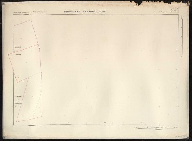 Plan du cadastre rénové - Grouches-Luchuel : feuille 32