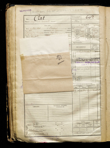 Cat, Serge Jules Edmond, né le 02 mai 1901 à Amiens (Somme), classe 1921, matricule n° 602, Bureau de recrutement d'Amiens