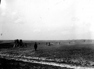 Guerre 1914-1918. La ligne de batterie d'artillerie
