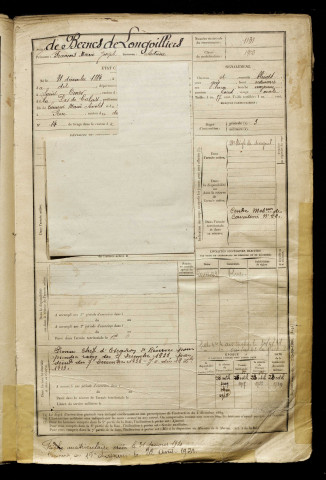 de Bernes de Longvilliers, François Marie Joseph Antoine, né le 31 décembre 1884 à Saint-Omer (Pas-de-Calais), classe 1904, matricule n° 1131, Bureau de recrutement d'Abbeville