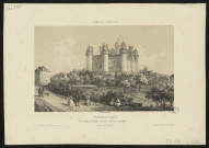 France en miniature. Pierrefonds : vue générale du château (prise de la route de Compiègne)