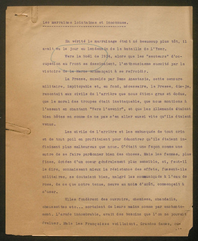 Témoignage de Blasse, Jules et correspondance avec Jacques Péricard