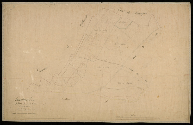 Plan du cadastre napoléonien - Hardecourt-Au-Bois : Maladrerie (La), B1