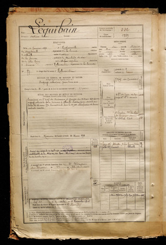 Léquibain, Anthime Lucien, né le 04 janvier 1872 à Huchenneville (Somme), classe 1892, matricule n° 532, Bureau de recrutement d'Abbeville
