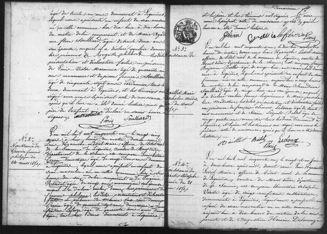 Lignières-lès-Roye : naissances, mariages, décès