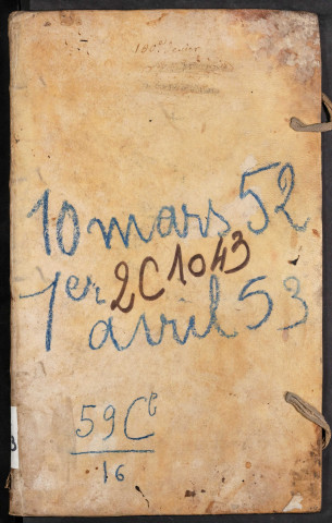 Contrôle des actes du bureau de Corbie pour la période du 10 mars 1752 au 1er avril 1753