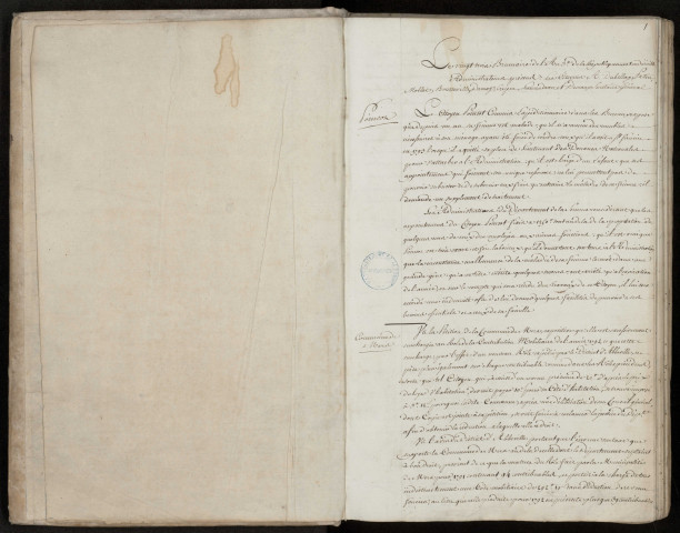 Délibérations et arrêtés du 1er bureau du directoire du département (contributions, etc.) : 23 brumaire an III- 6 thermidor an III