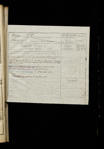 Crappier, Virgile Hector Eugène, né le 16 avril 1878 à Caix (Somme), classe 1898, matricule n° 1108, Bureau de recrutement de Péronne