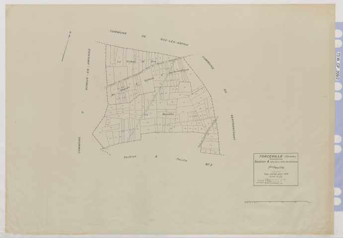 Plan du cadastre rénové - Forceville (Forceville-en-Amiénois) : section A1