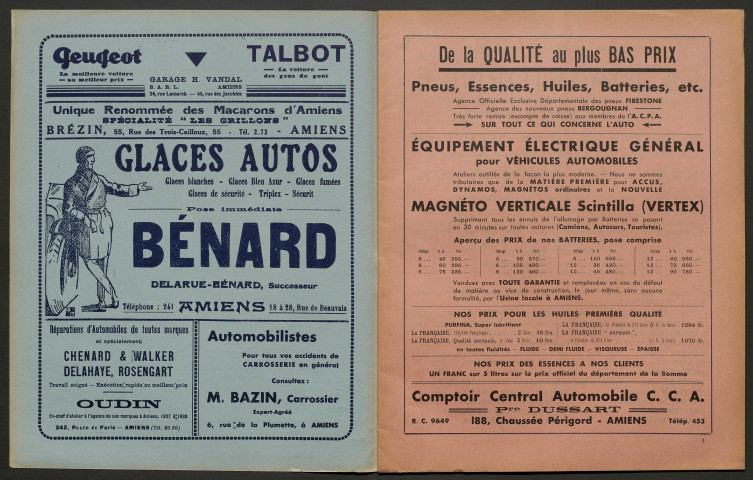 L'Automobile au Pays Picard. Revue mensuelle de l'Automobile-Club de Picardie et de l'Aisne, 264, septembre 1933