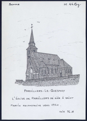 Parvillers-le-Quesnoy : église de Parvillers - (Reproduction interdite sans autorisation - © Claude Piette)