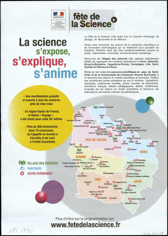 Du 7 au 15 octobre 2017. Fête de la Science Hauts-de-France, plus de 350 événements
