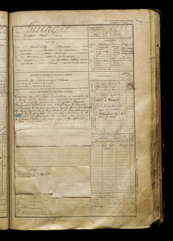 Guingne, Gustave Paul, né le 01 avril 1899 à Marieux (Somme), classe 1919, matricule n° 1133, Bureau de recrutement d'Abbeville