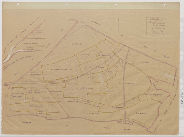 Plan du cadastre rénové - Bacouel : section B