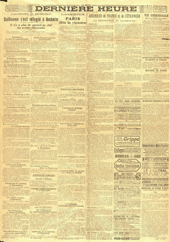 Journal "Le Matin" n° 12.677 du mardi 12 novembre novembre 1918