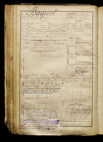 Baquet, Arthur Edmond Gustave, né le 20 mai 1880 à Crécy-en-Ponthieu (Somme), classe 1900, matricule n° 1158, Bureau de recrutement d'Abbeville