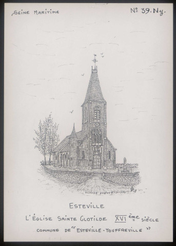 Esteville (Seine-Maritime) : église Sainte-Clotilde - (Reproduction interdite sans autorisation - © Claude Piette)