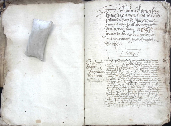 Etude de Me Antoine Limeu à Amiens (étude n°18). Minutes de l'année 1582