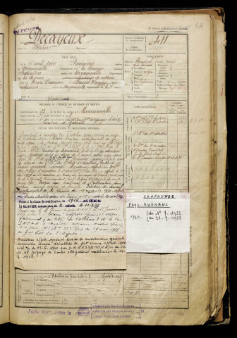 Decayeux, Zéphir, né le 16 avril 1900 à Feuquières-en-Vimeu (Somme), classe 1920, matricule n° 411, Bureau de recrutement d'Abbeville